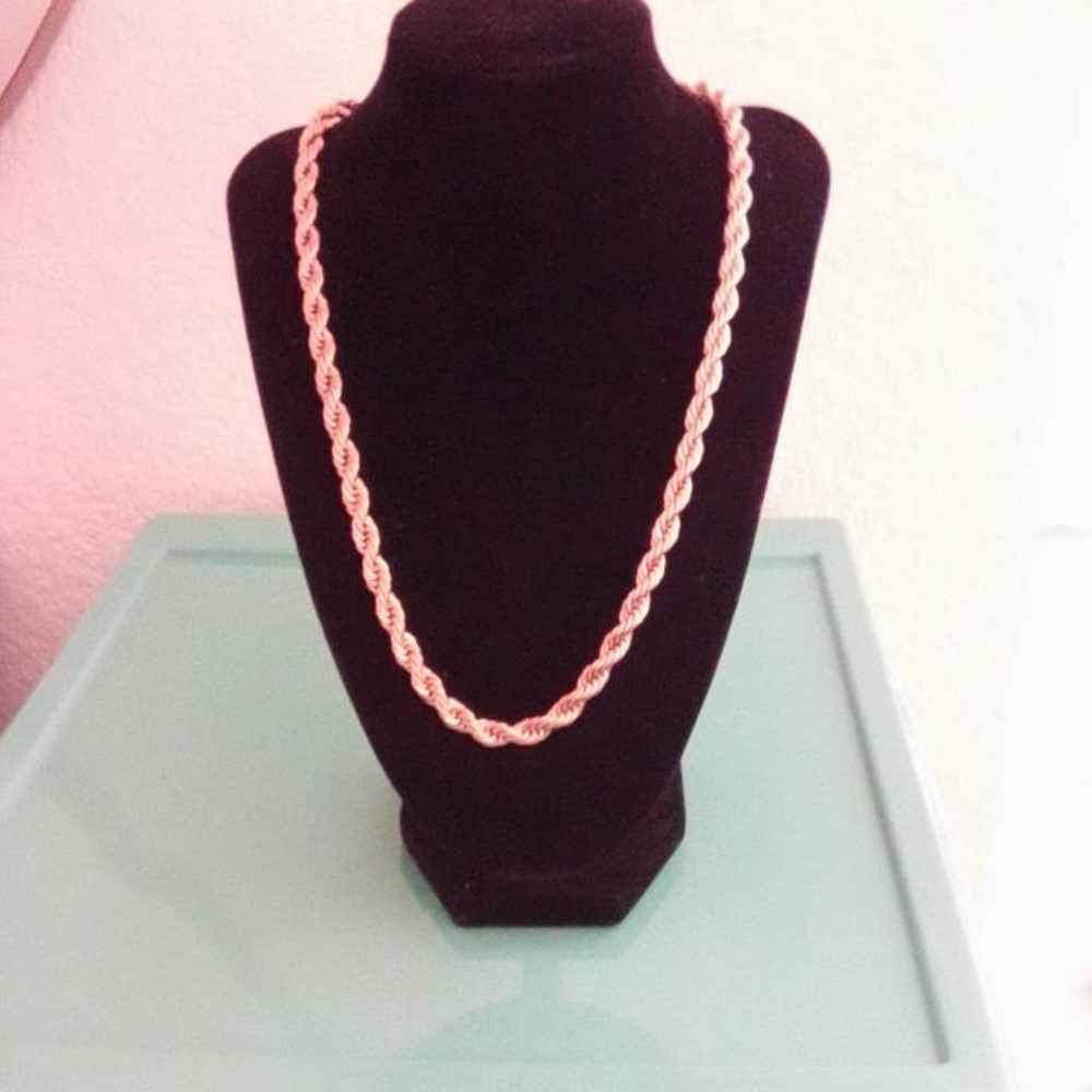 Elegant Gold Dipped 18k Rope Twisted Necklace - image 1